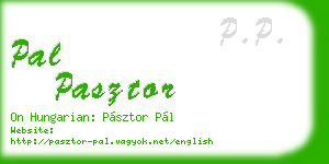 pal pasztor business card