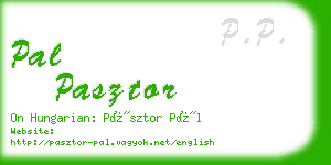 pal pasztor business card